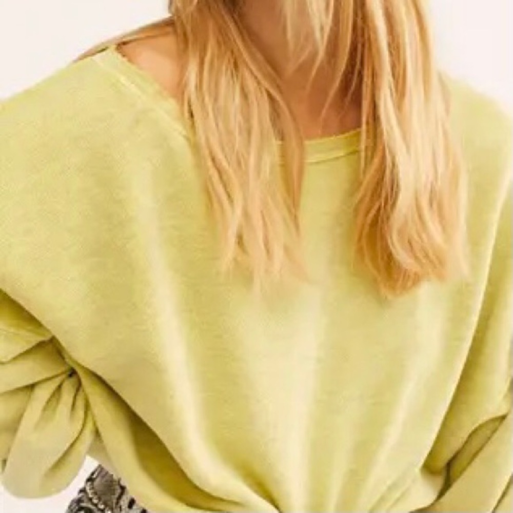 Free People Jojo Pullover in Lemon Squeeze